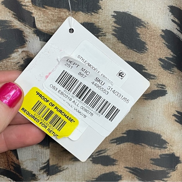 NWT Echo sheer leopard swim coverup breezy beach mini dress vacation - Picture 5 of 12